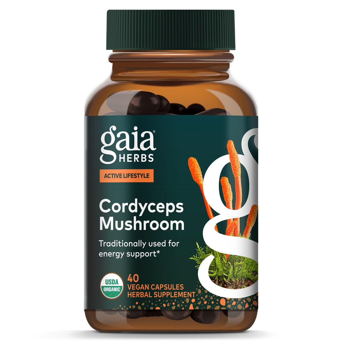 Gaia Herbs Cordyceps Mushroom Energy Support - 40 Capsules
