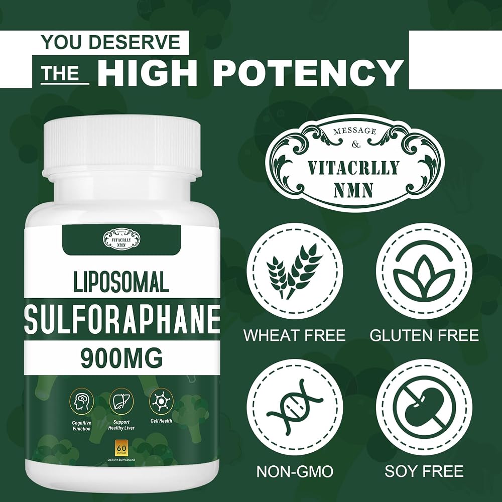 VITACRLLYNMN Liposomal Sulforaphane 900mg Broccoli Extract - 120 Capsules - image 5