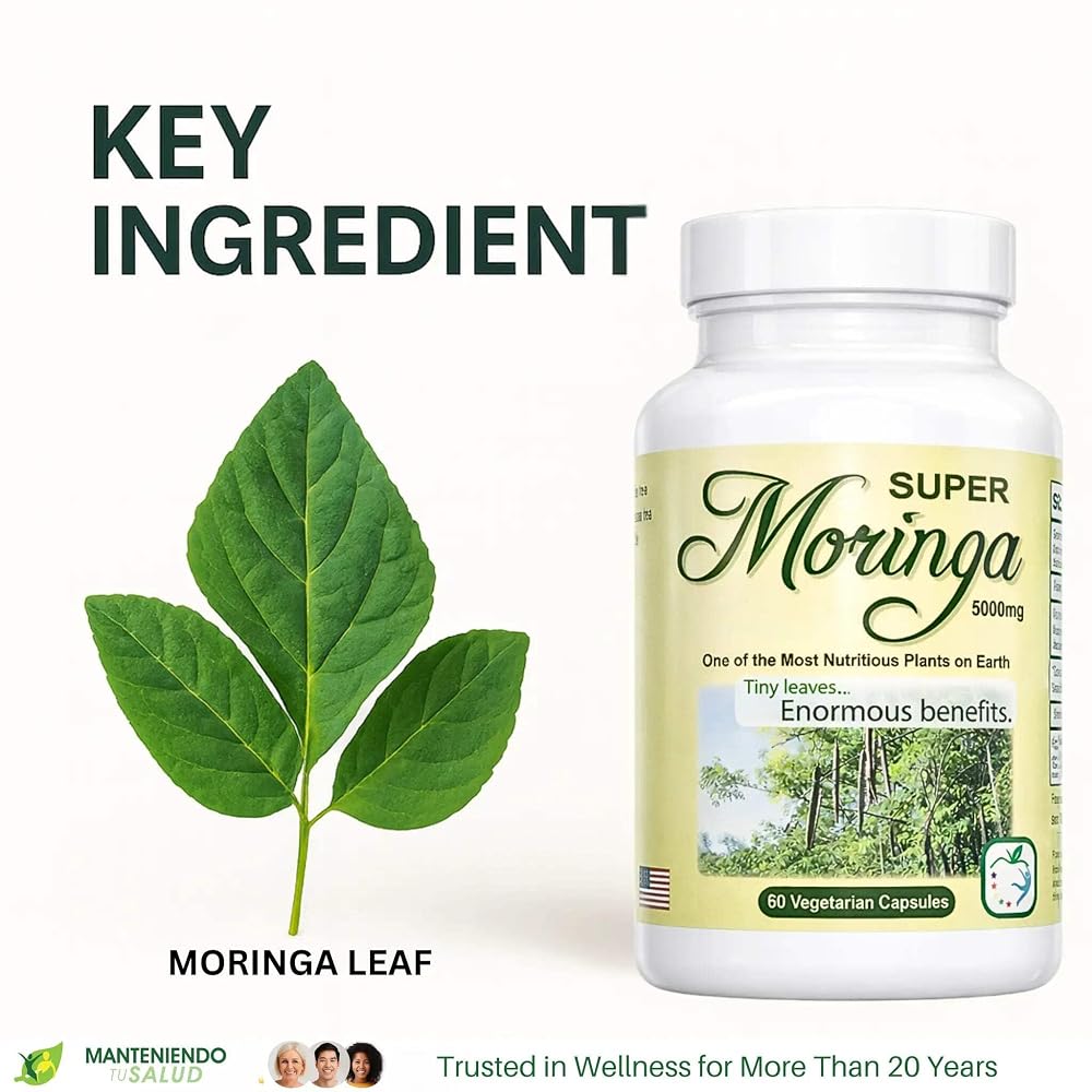 Manteniendo Tu Salud Super Moringa 5000 mg - 60 Vegetarian Capsules - image 4