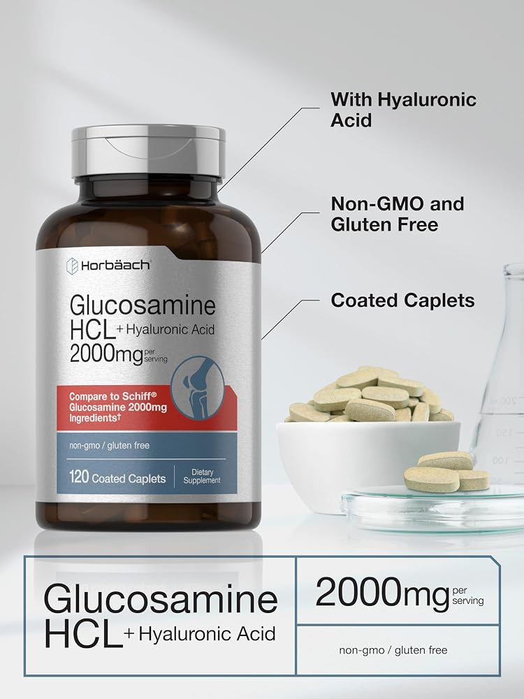 Horbäach Glucosamine HCL with Hyaluronic Acid 2000mg - 120 Caplets - image 4