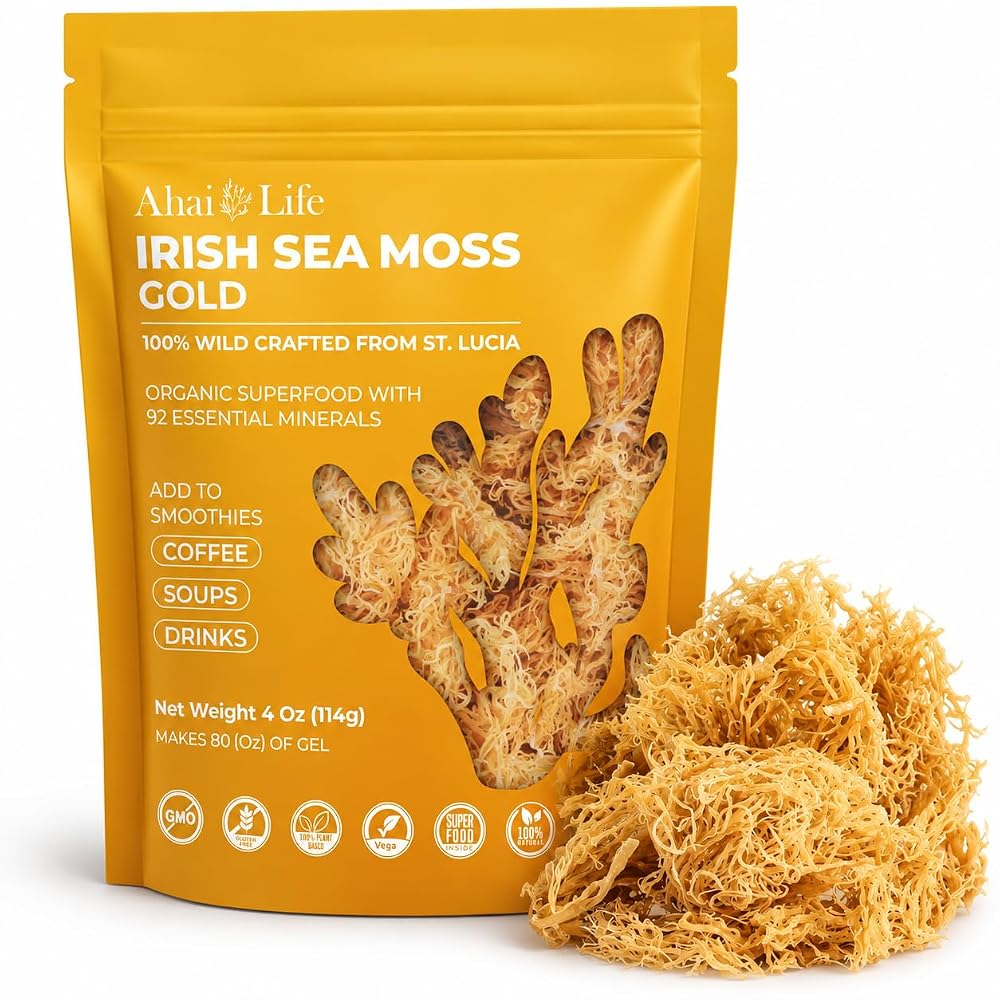 Ahai Life Raw Golden Sea Moss Wildcrafted St. Lucia - 4 oz