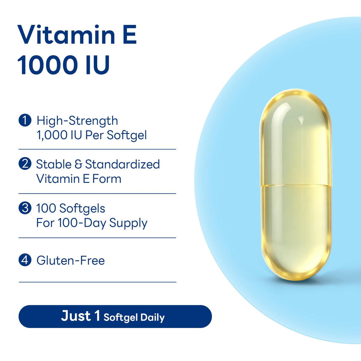 Vitamin World Vitamin E 1000 IU Softgels - 100 Softgels - image 4