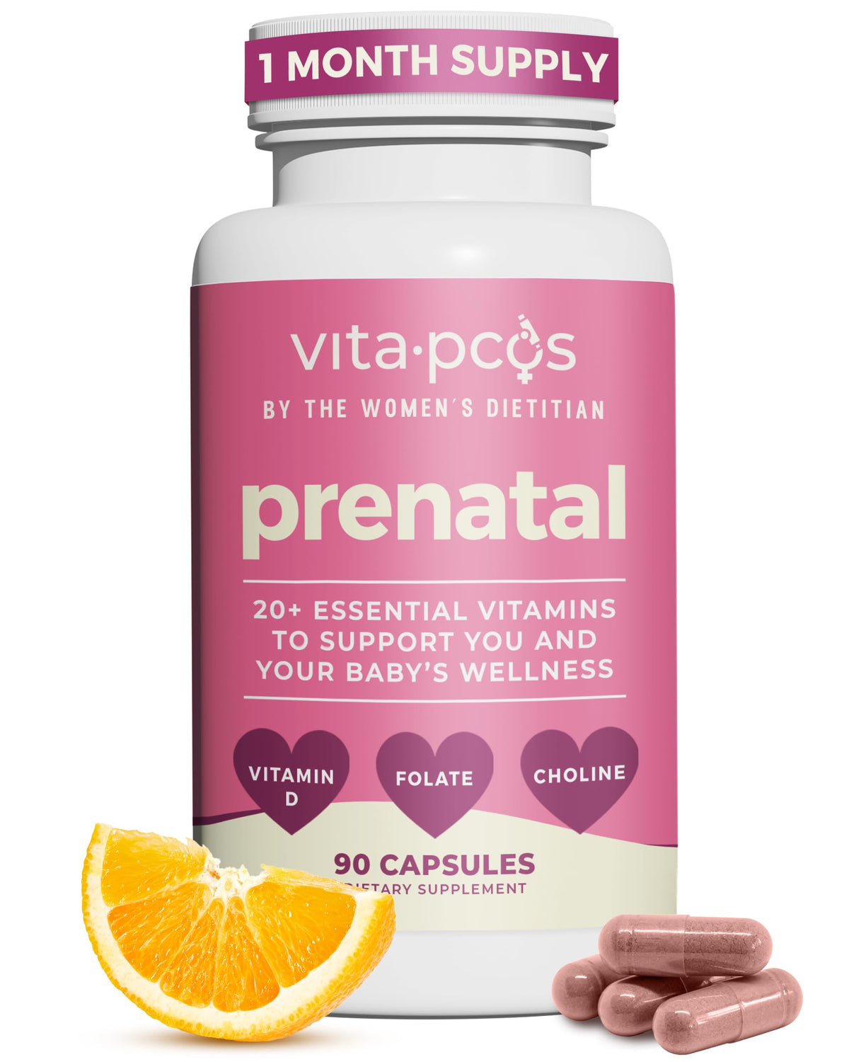 VITA-PCOS Prenatal Vitamins Multivitamin Blend - 60 Capsules