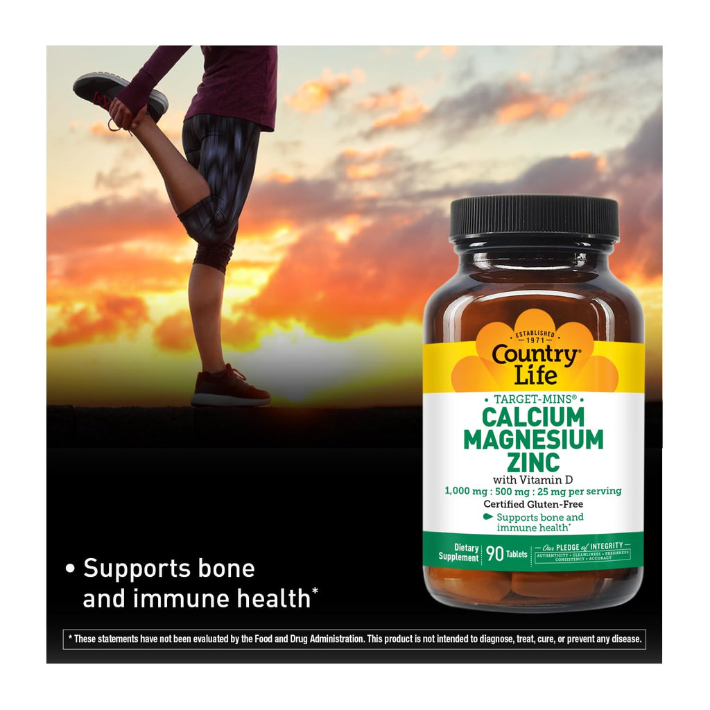 Country Life Target Mins Calcium-Magnesium Zinc with Vitamin D