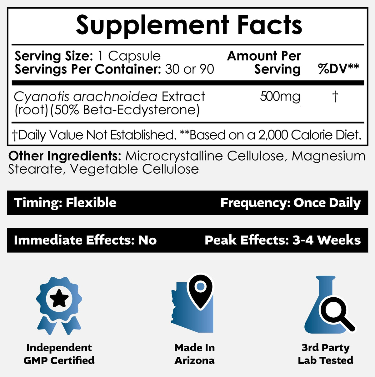 Nootropics Depot Beta Ecdysterone/20-Hydroxyecdysone 50% Tablets