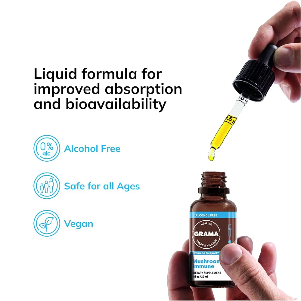 Grama Wellness Organic Mushroom Immune Liquid Drops - 1 fl oz - image 3