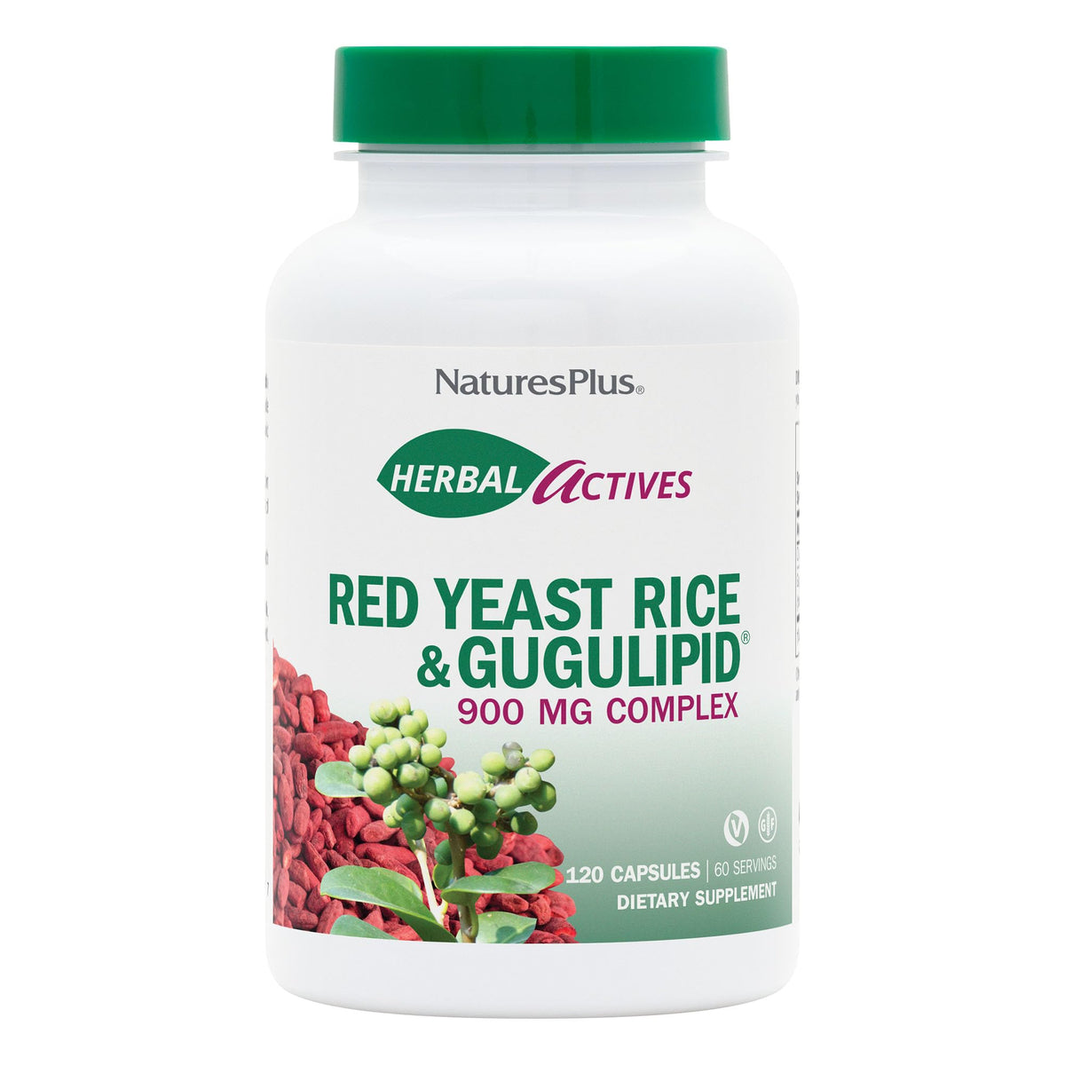 NaturesPlus Herbal Actives Red Yeast Rice & Gugulipid - 120 Capsules