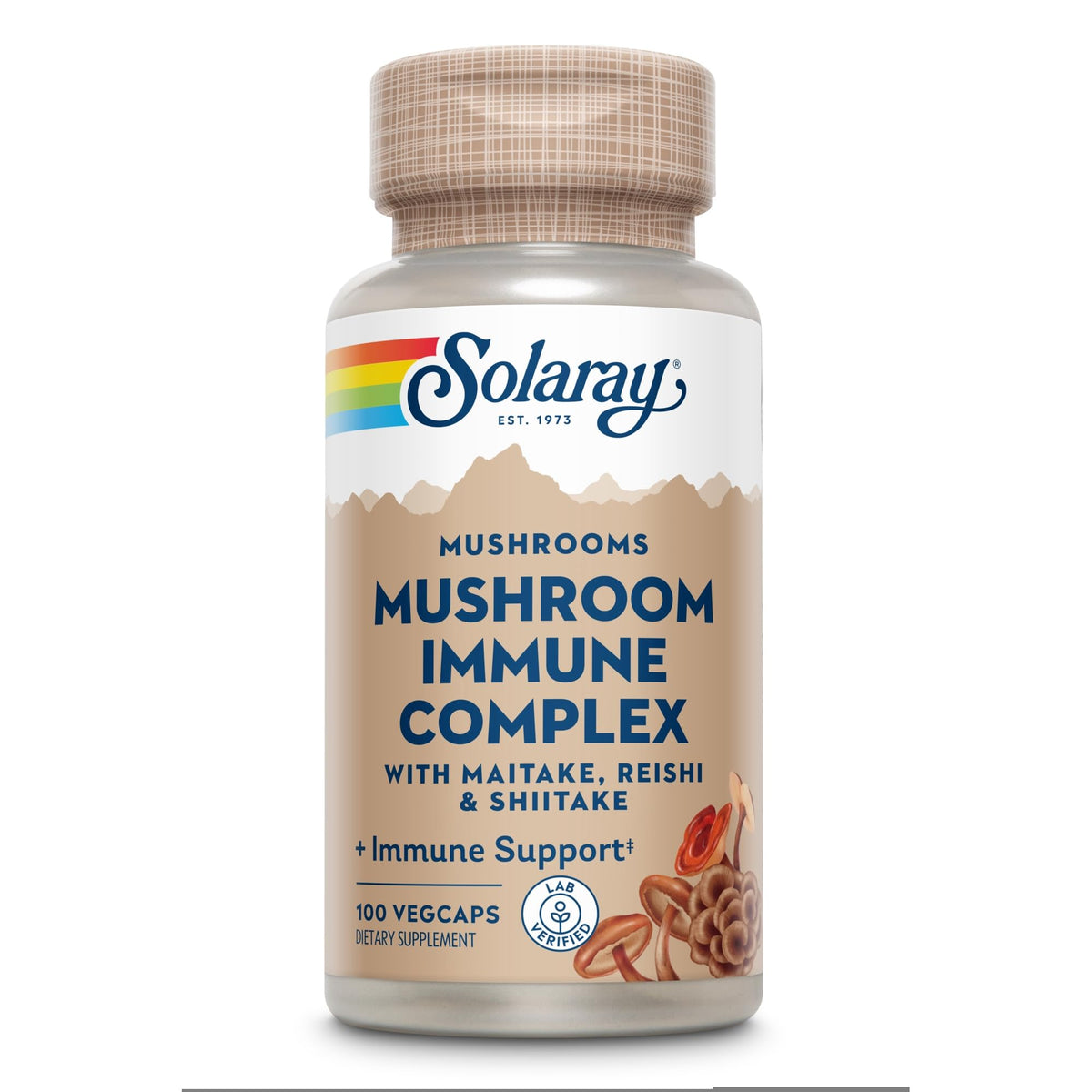 SOLARAY Maitake, Reishi & Shiitake Mushroom Complex - 100 Capsules