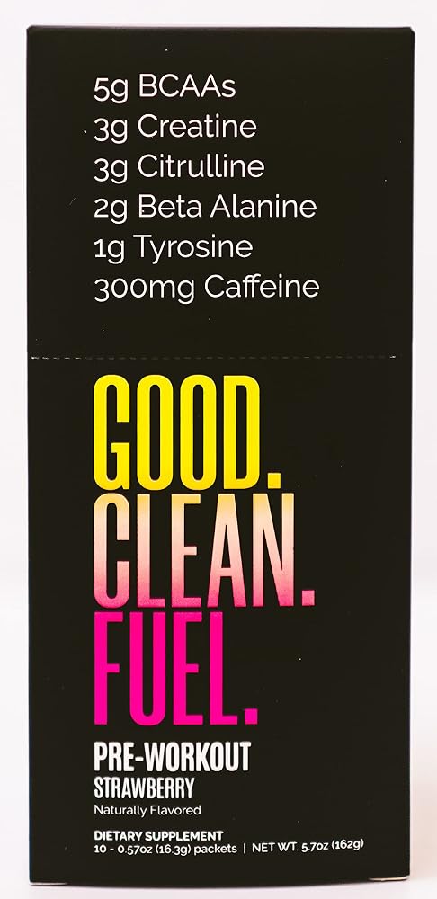 Good Clean Fuel Pre-Workout Powder - 10 Stick Packs