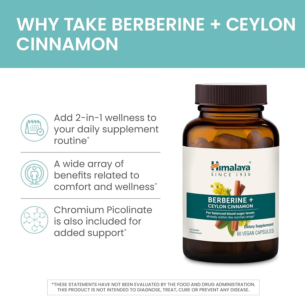 Himalaya Berberine with Ceylon Cinnamon & Chromium - 60 Capsules - image 4