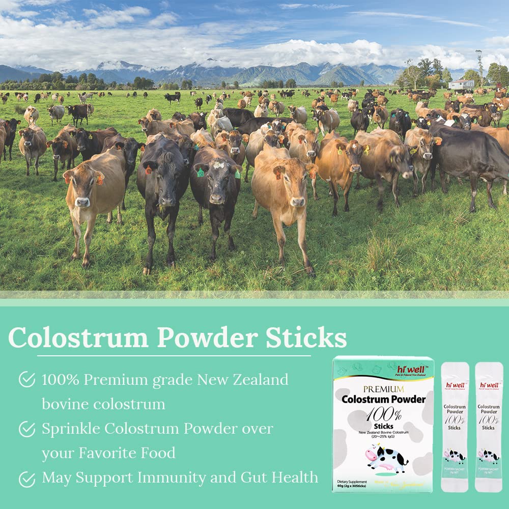Hi Well Premium Grass-Fed Colostrum Powder - 30 Sticks - image 3