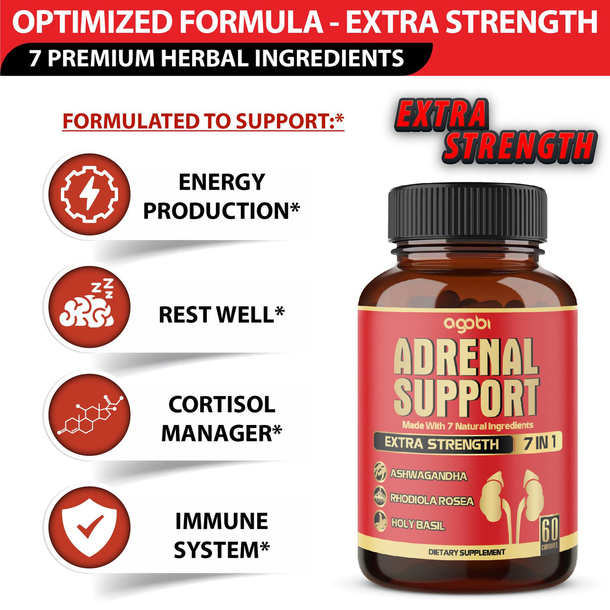 agobi 7-in-1 Adrenal Support Supplement - 60 Capsules - image 3