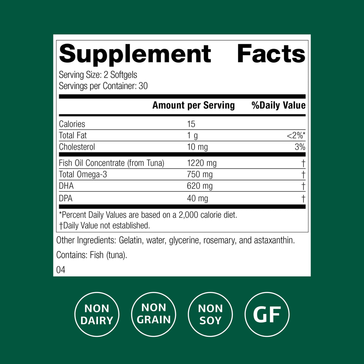 Standard Process Olprima DHA Omega-3 Heart Health - 60 Softgels - image 2