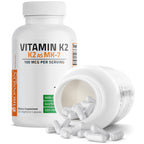 Bronson Flavored Vitamin K2 Capsules Support Strong Bones 100Mcg Adult