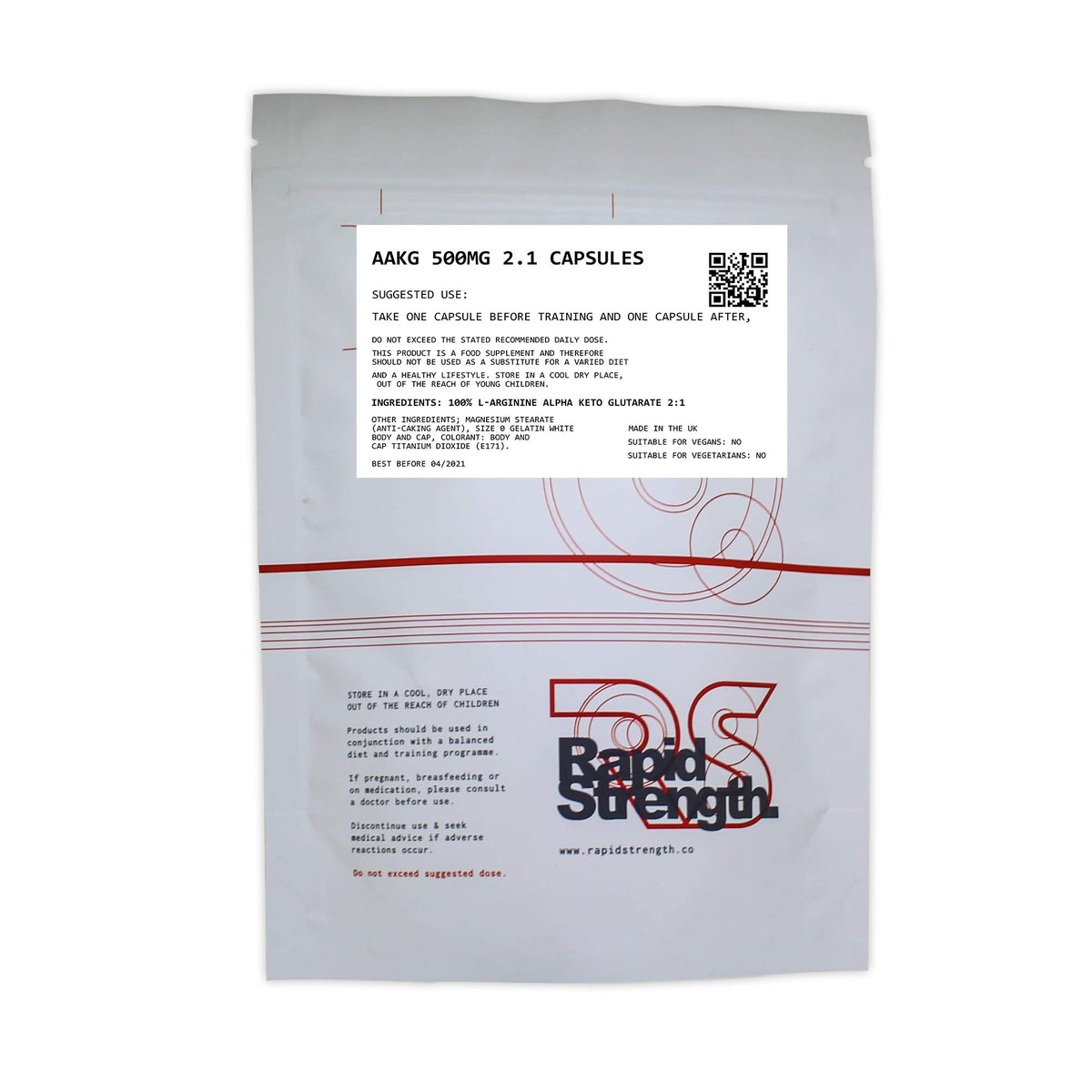 Rapid Strength AAKG L-Arginine 500mg - 60 Capsules