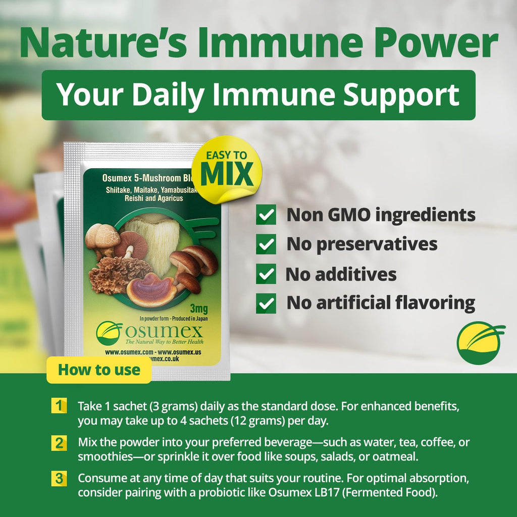 Osumex 5 Mushroom Blend Immune Support - 30 Sachets - image 4