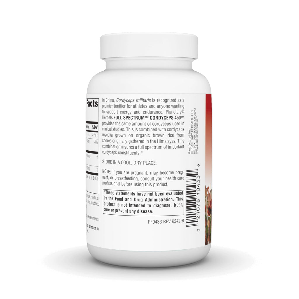 Planetary Herbals Cordyceps 450 Full Spectrum Chinese Tonic - 120 Tablets - image 4