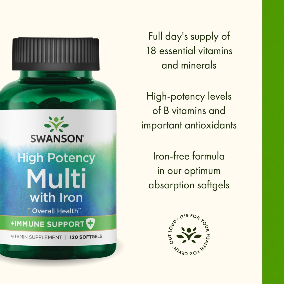 Swanson Multi High Potency Immune Support - 120 Softgels - image 4