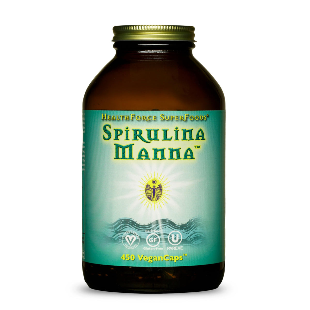 HEALTHFORCE SUPERFOODS Spirulina Manna - 450 Vegan Capsules