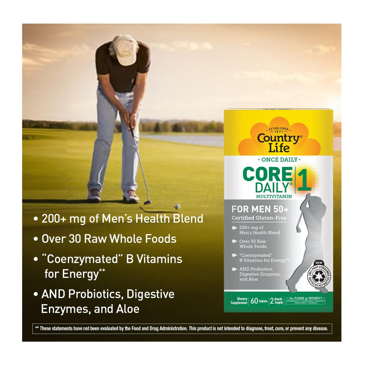 Country Life Core Daily-1 Multivitamin for Men 50+ - 60 Tablets - image 4