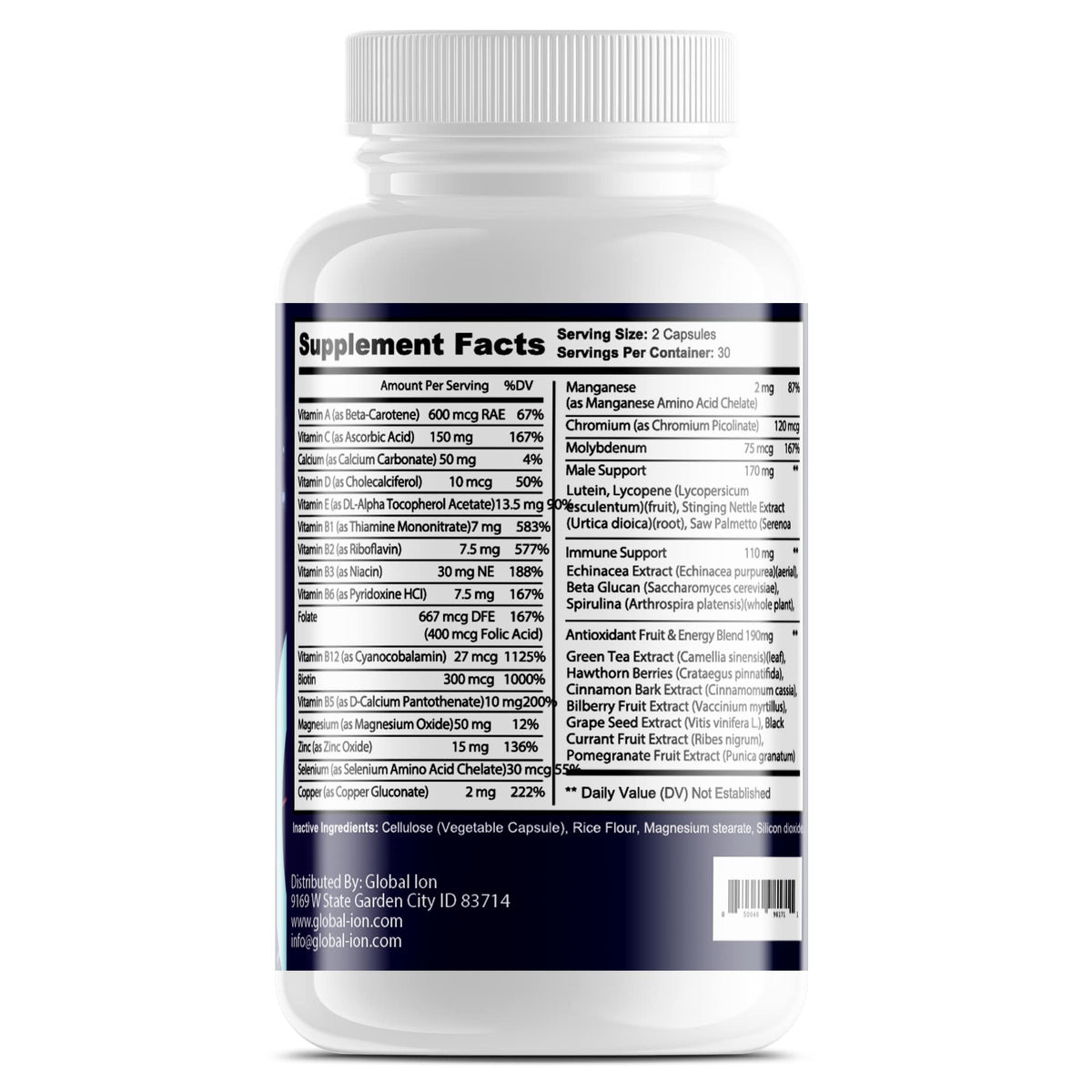 Global Ion Ultra Multivitamin for Men - 60 Capsules - image 2