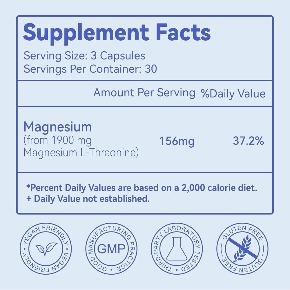 EAZGOO Magnesium L-Threonine 1900mg - 90 Capsules - image 3