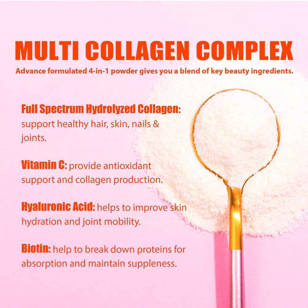 Nature4U Multi Collagen Peptides Powder - 1.1 lb - image 4