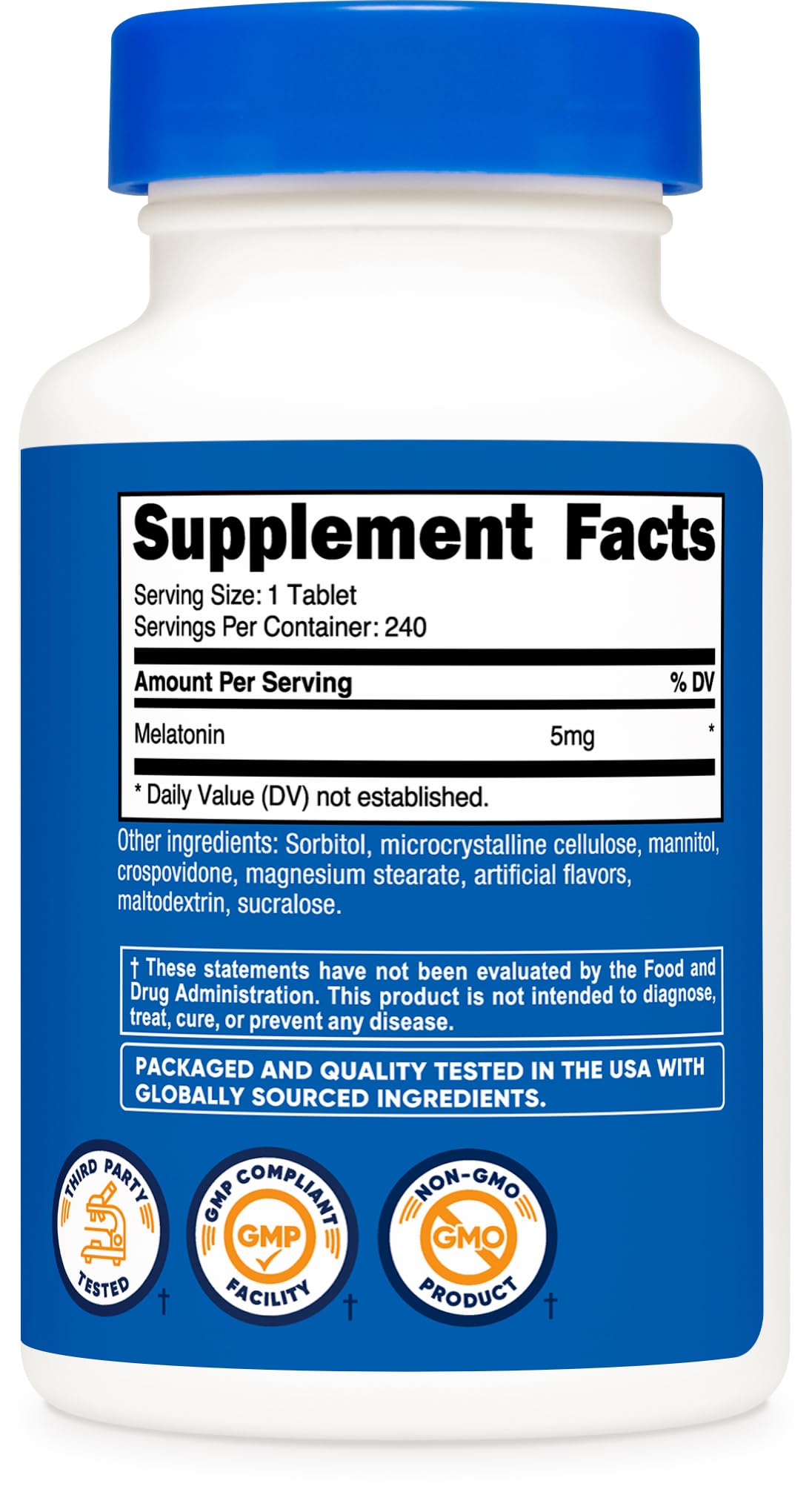 Nutricost Melatonin 5mg Fast Dissolve Tablets Mixed Berry - 240 Tablets - image 5