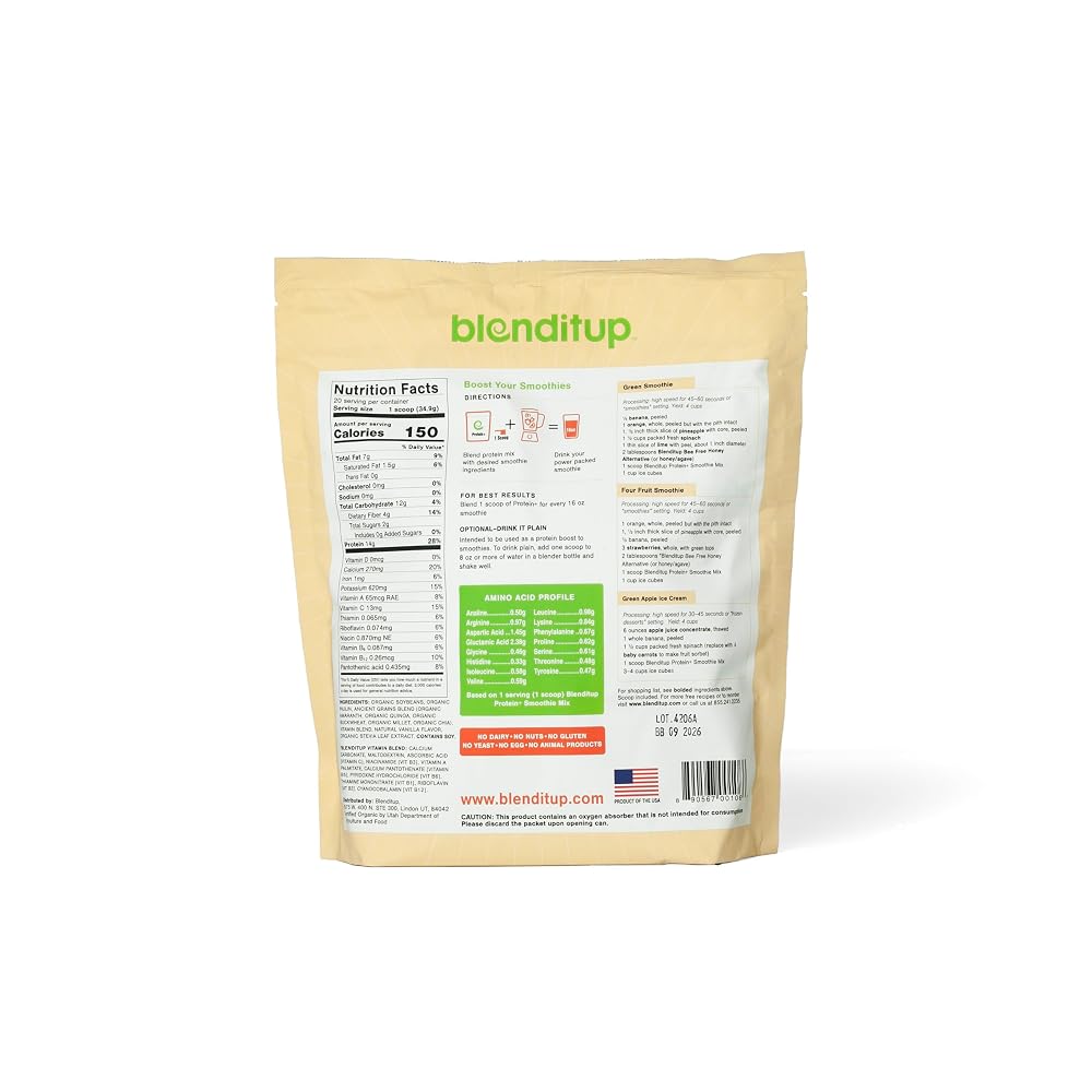BlendItUp Protein + Smoothie Mix Organic Vegan - 24 oz - image 2