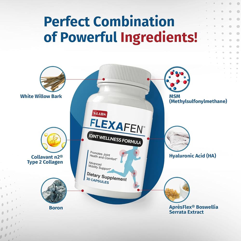 N-Labs Flexafen Joint Supplement with MSM and Boswellia - 30 Capsules - image 5