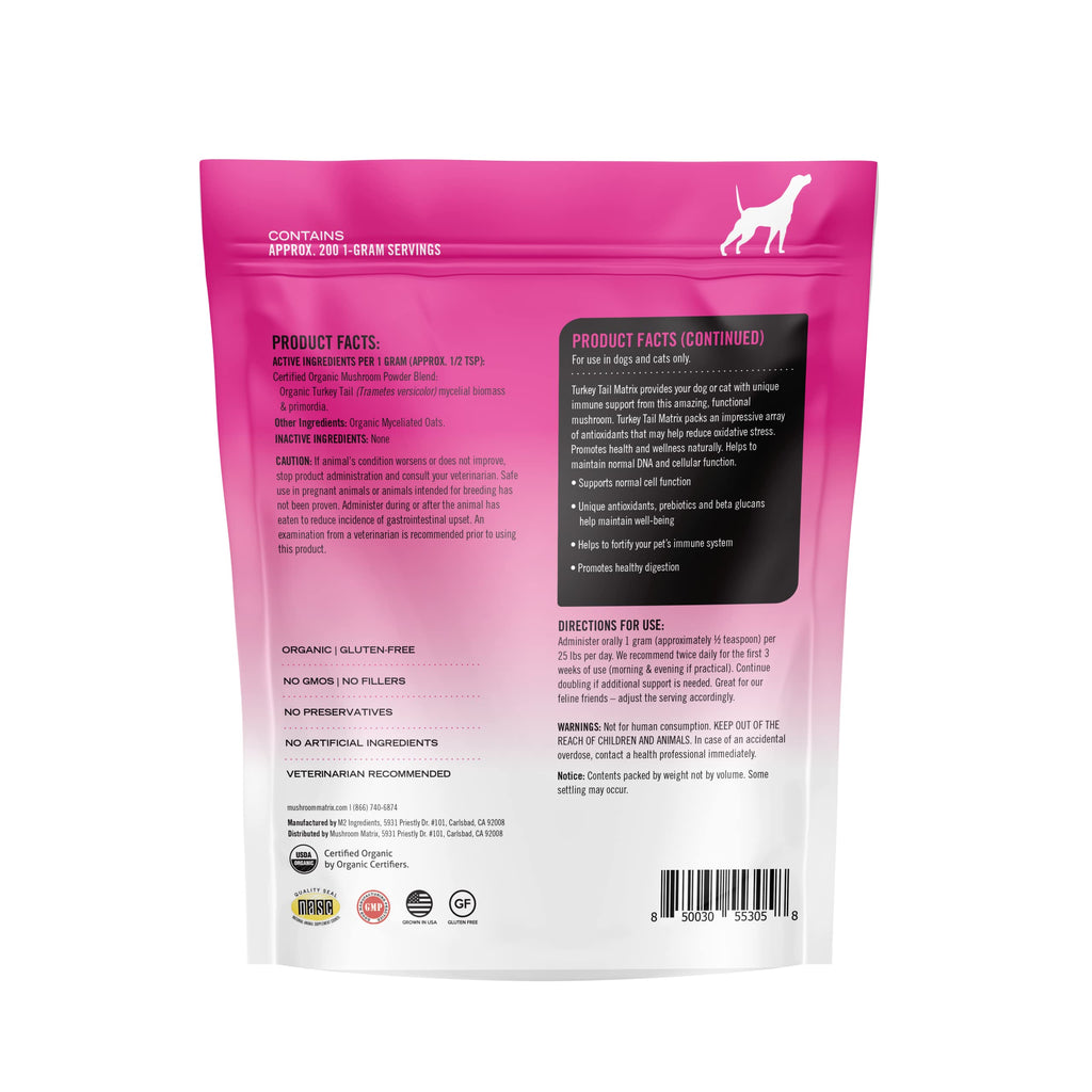 Mushroom Matrix Turkey Tail Mushroom Pet Supplement Powder - 200g - image 2