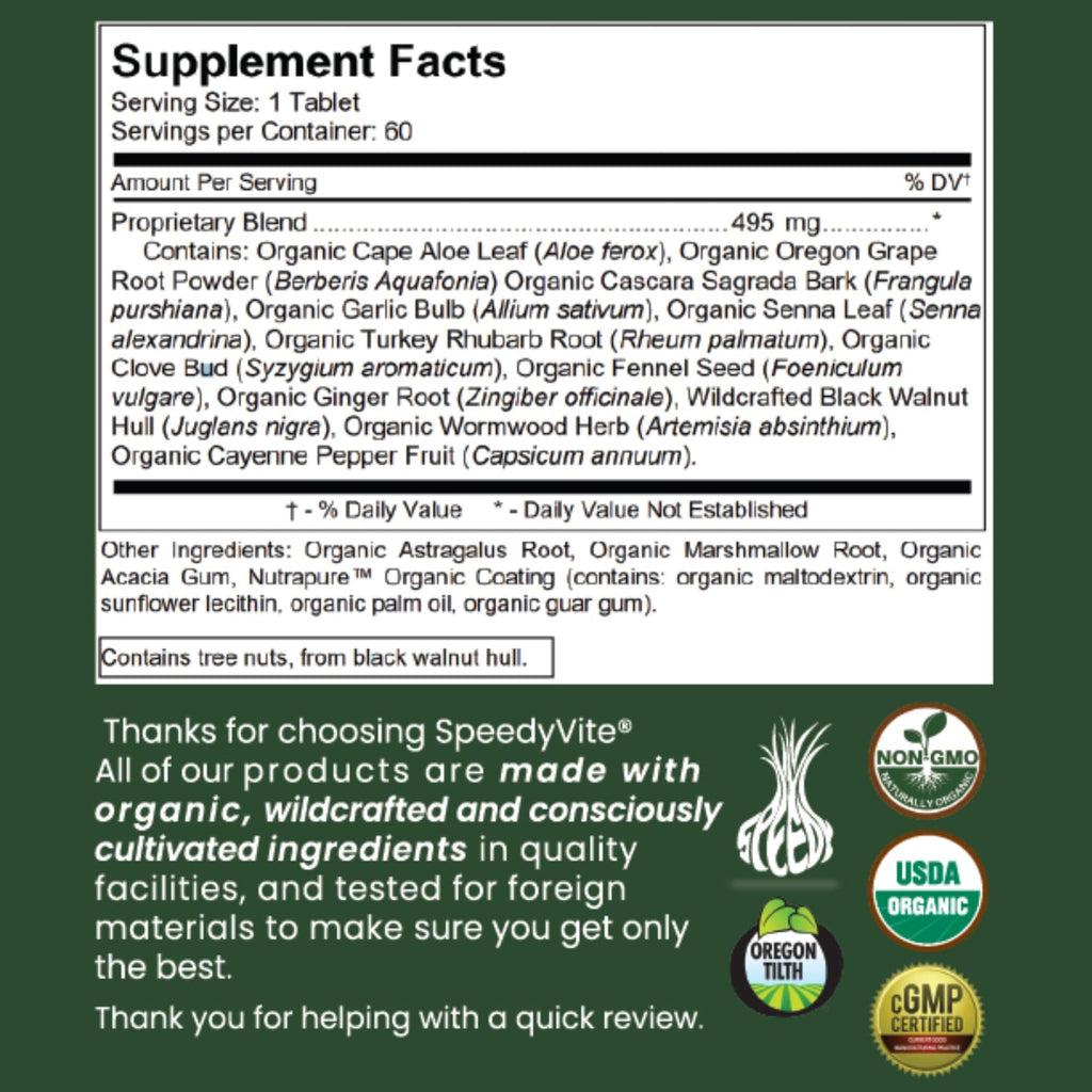 SpeedyVite Organic Colon Cleaner Full Strength - 60 Tablets - image 2