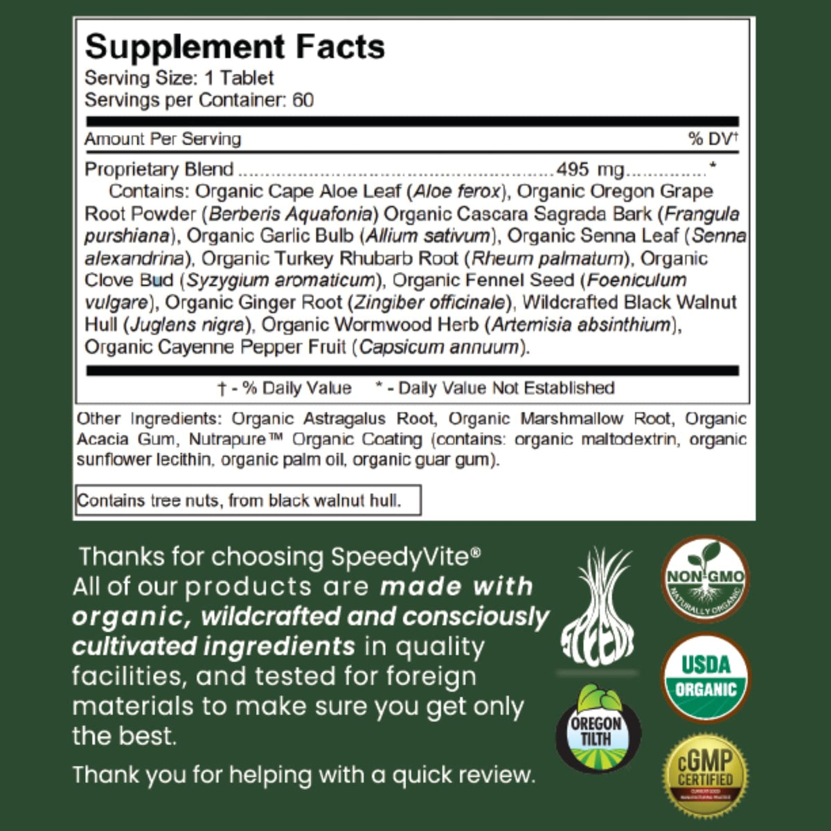 SpeedyVite Organic Colon Cleaner Full Strength - 60 Tablets - image 2