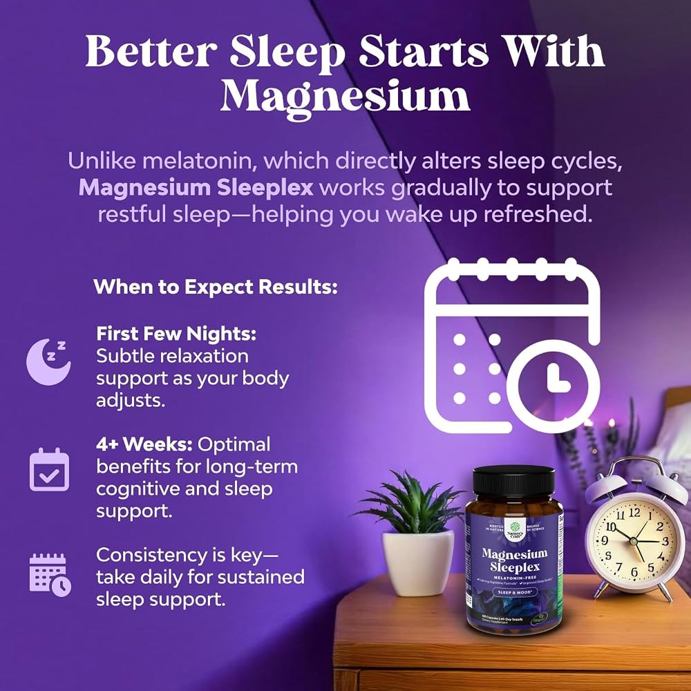 Natures Craft Magnesium L-Threonate Complex for Sleep - 180 Capsules - image 2