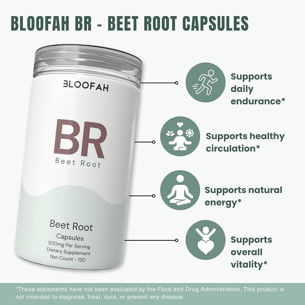 Bloofah Beet Root Extract 500mg Capsules - 120 Count - image 4