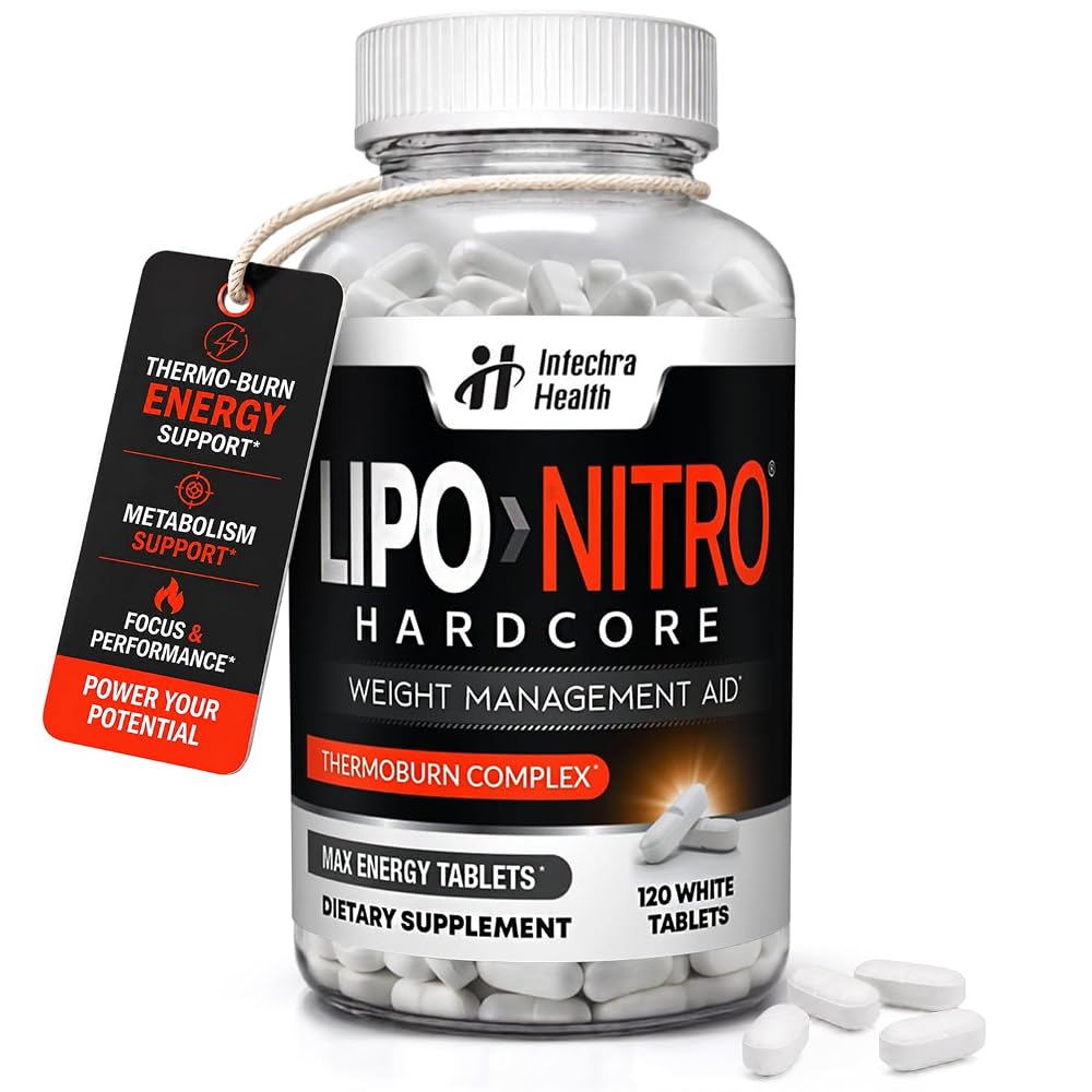 LipoNitro Thermo-Burn Diet Pills Energy & Metabolism Support - 120 Tablets