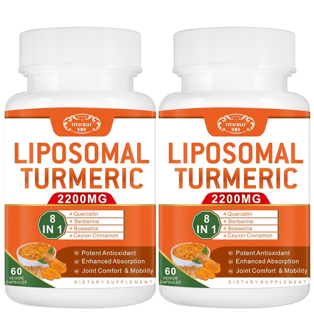 VITACRLLYNMN Liposomal Turmeric Curcumin 2200mg Joint Support - 120 Capsules