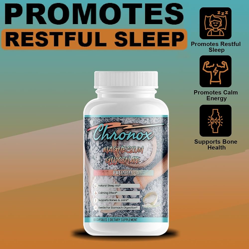 Chronox Magnesium Glycinate 400mg Sleep & Stress Relief - 60 Capsules - image 5