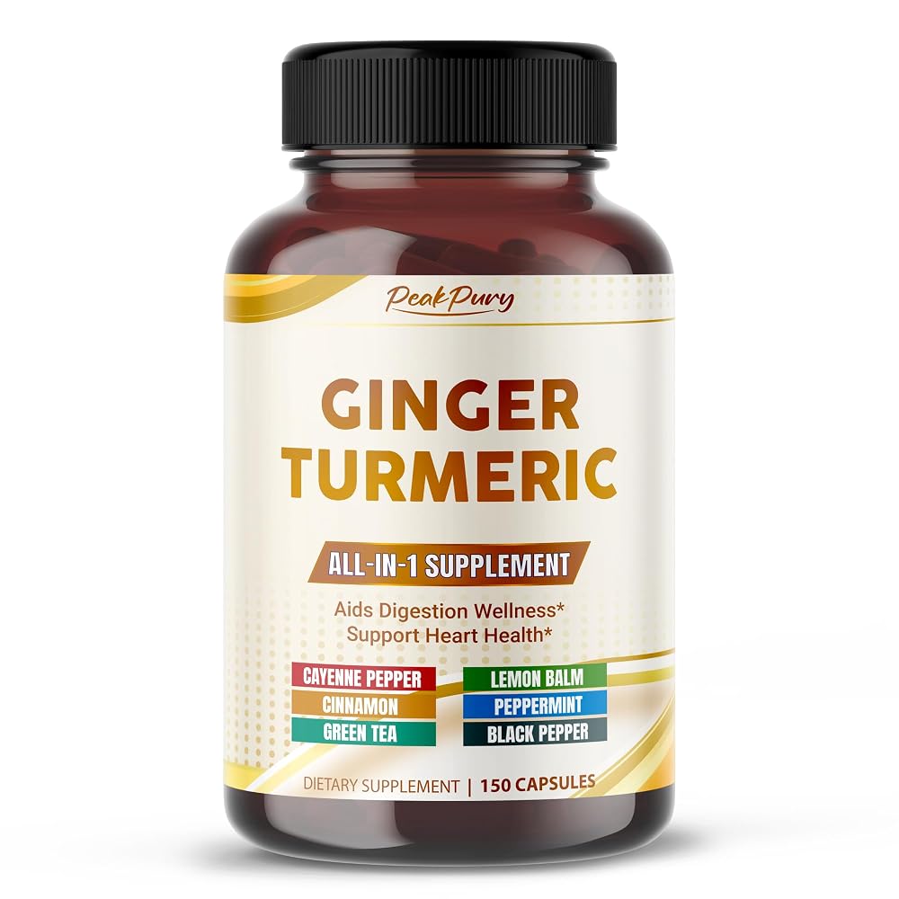 PeakPury Ginger 8-in-1 with Turmeric & Cayenne - 150 Capsules