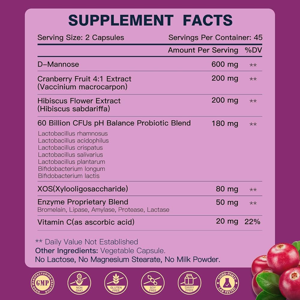 DRFOSTER Urinary Tract Health for Women D-Mannose - 90 Capsules - image 2