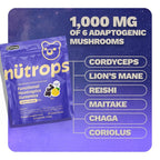 Grüns Gruns Nutrops, Functional Nootropics Mushroom Gummies, Herbal
