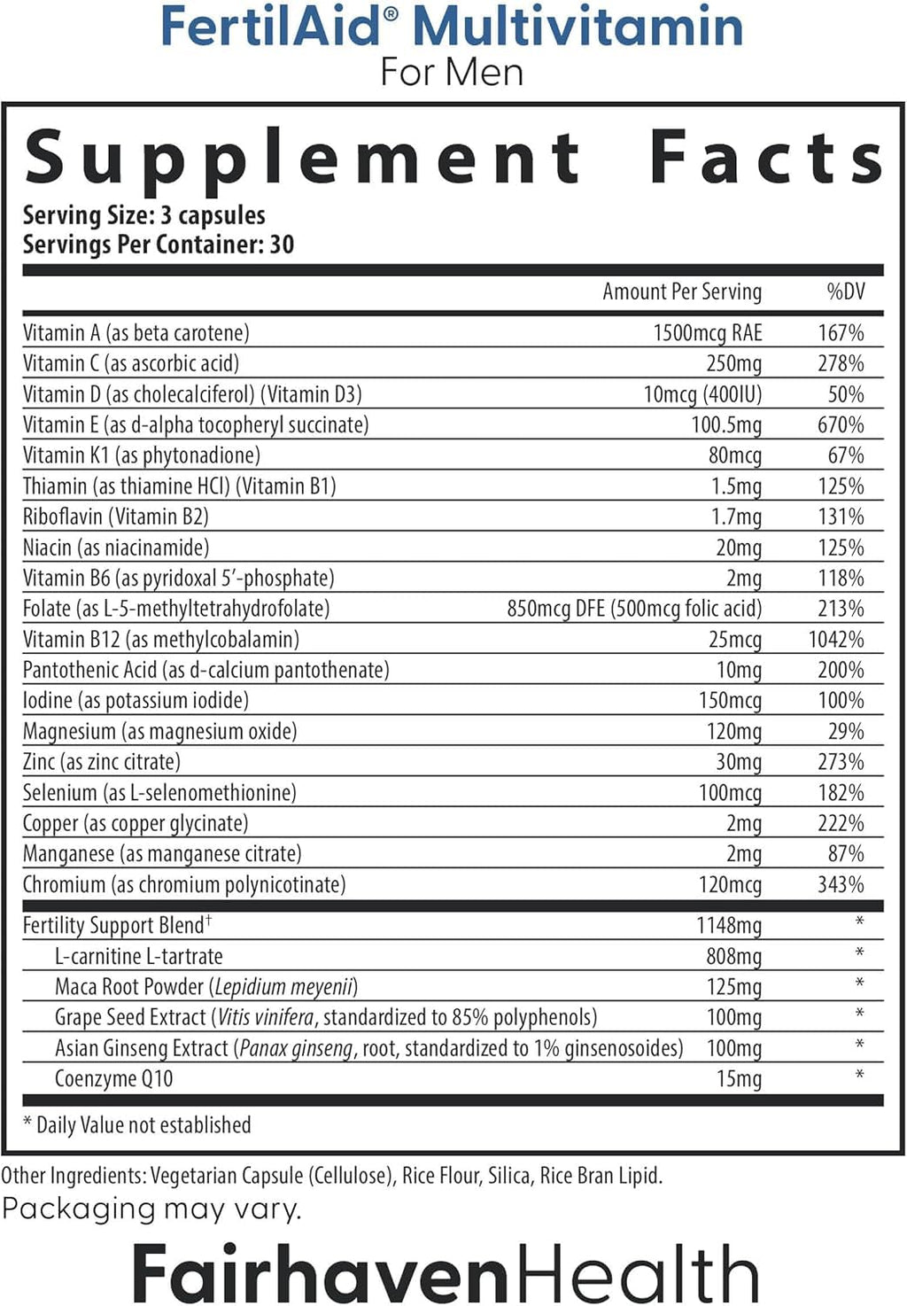 Fairhaven Health FertilAid Multivitamin & CountBoost - 90 & 60 Capsules - image 2