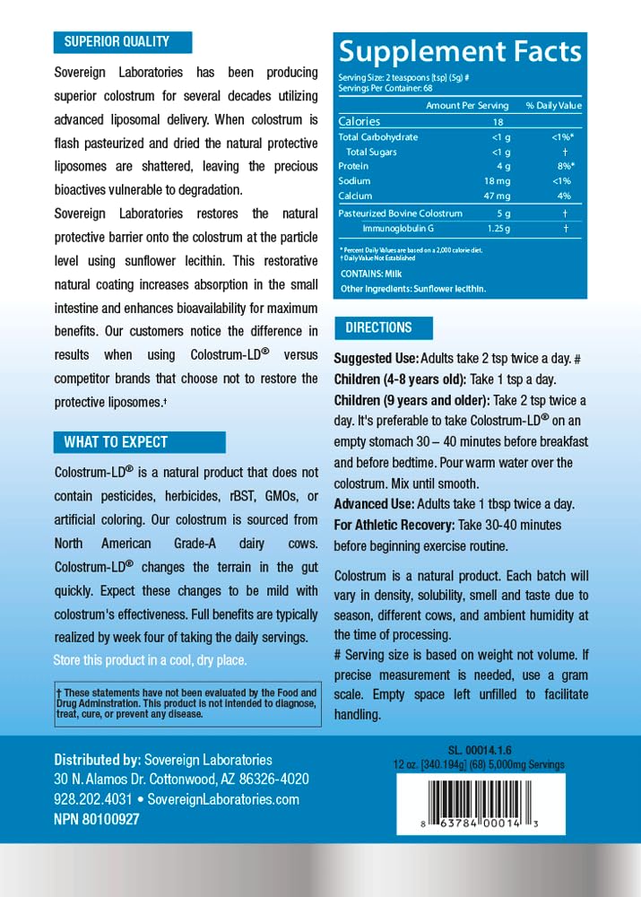 Colostrum-LD Liposomal Powder - 12 oz - image 2
