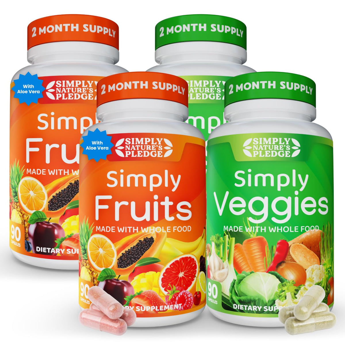 Simply Nature's Pledge Fruits & Vegetables Supplement - 360 Capsules