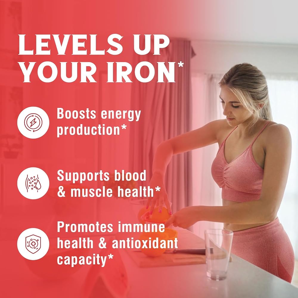 Vitalibre Iron Supplement, 65mg Carbonyl Iron with 250mg Vitamin C