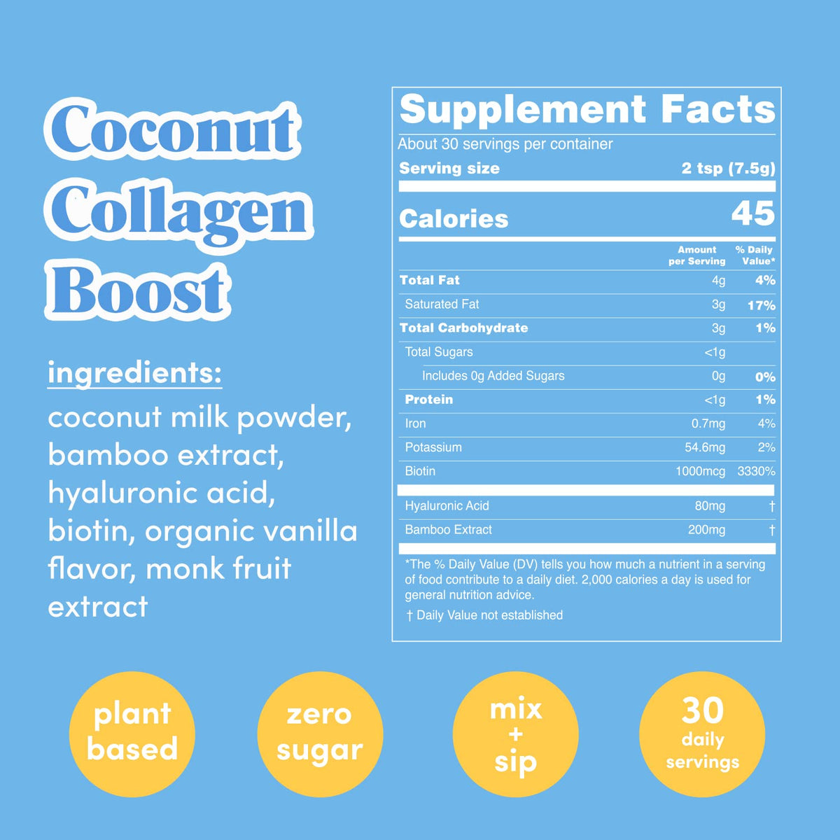 GOLDE Collagen Boost Vegan Creamer Vanilla Cream - 15 Servings - image 2