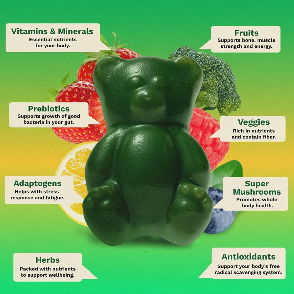 Grüns Gruns Adult Sugar-Free Super Greens Multivitamin Gummies