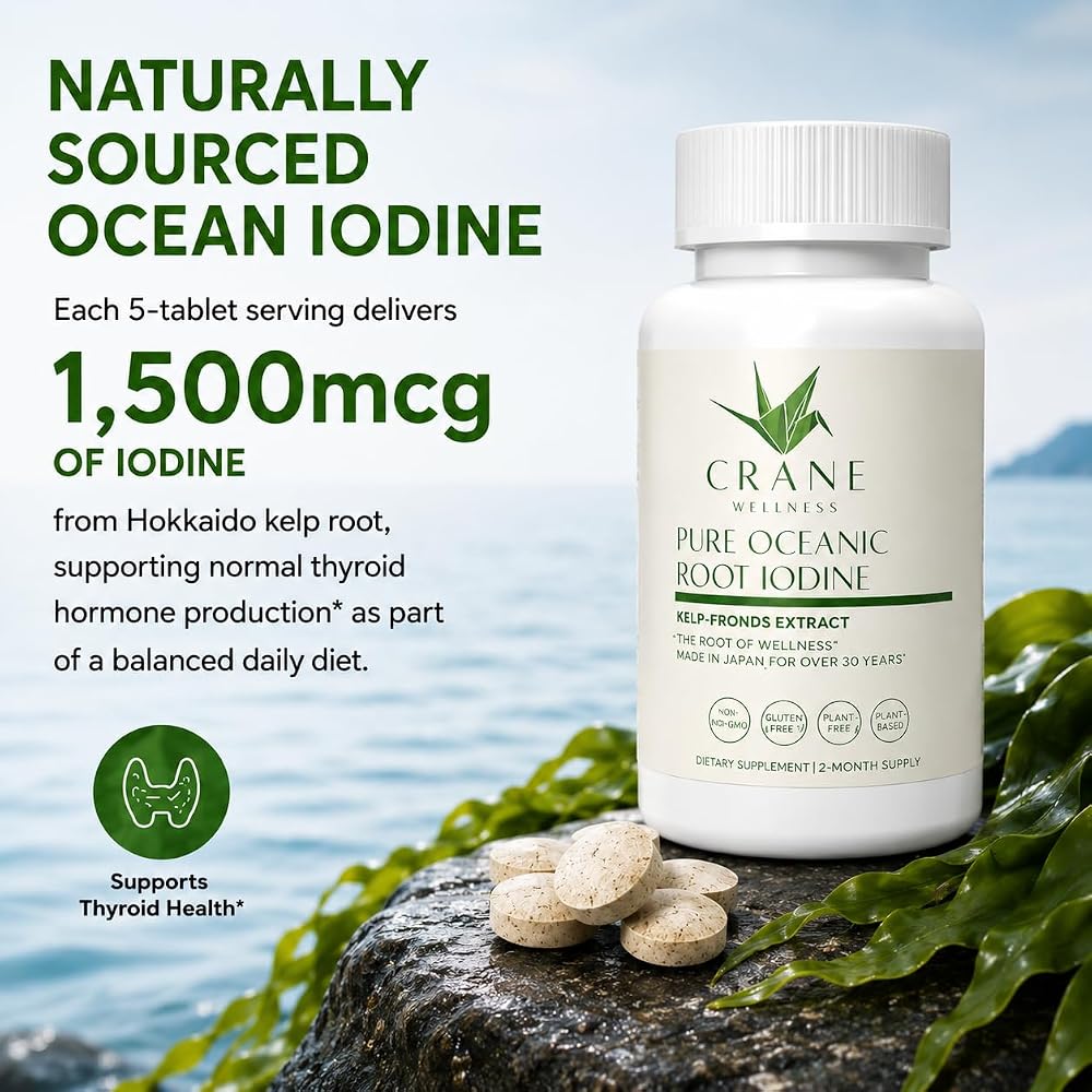 Crane Wellness Pure Oceanic Root Iodine Supplement - 300 Tablets - image 3