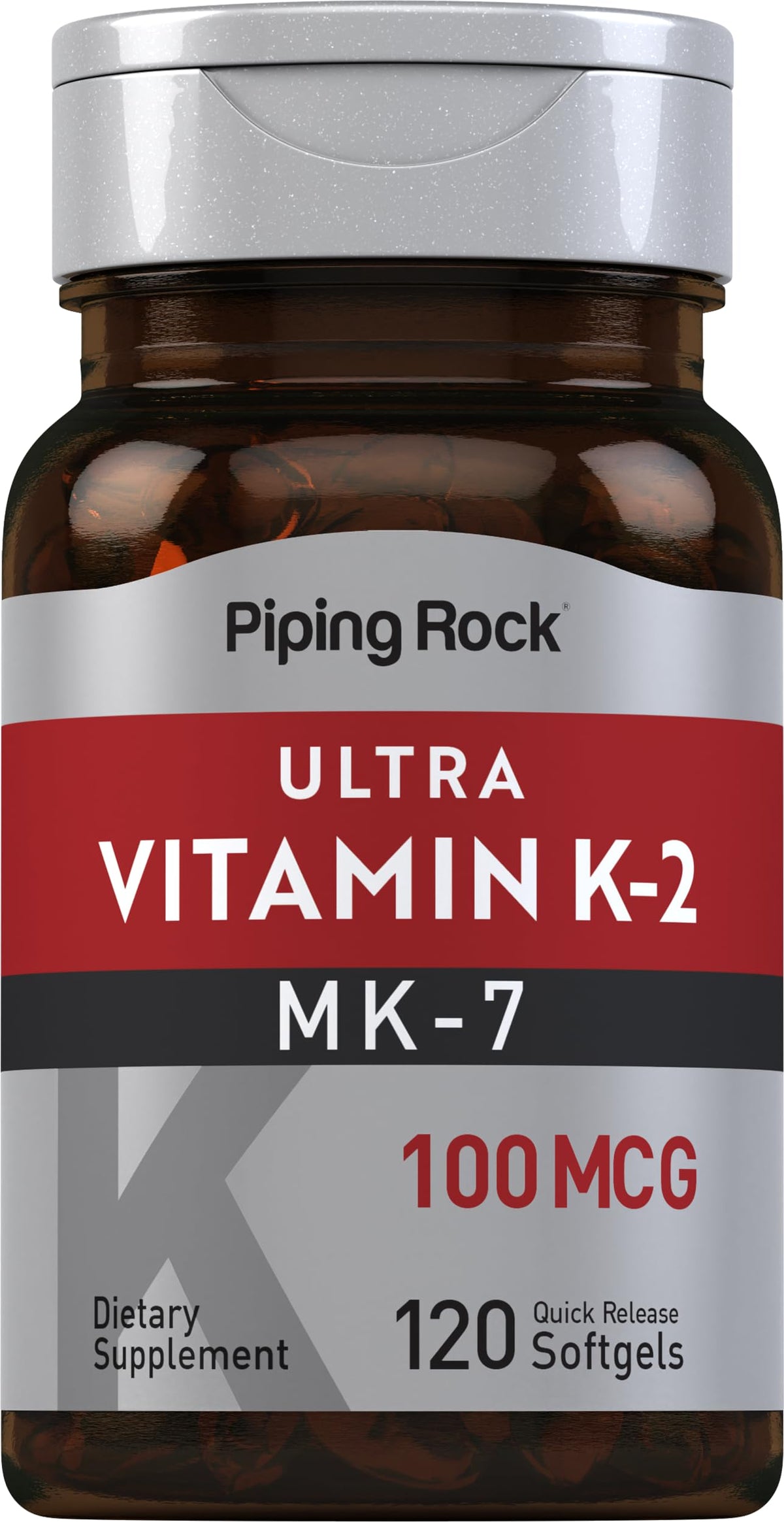 Piping Rock Ultra K2 with MK-7 100 mcg - 120 Softgels