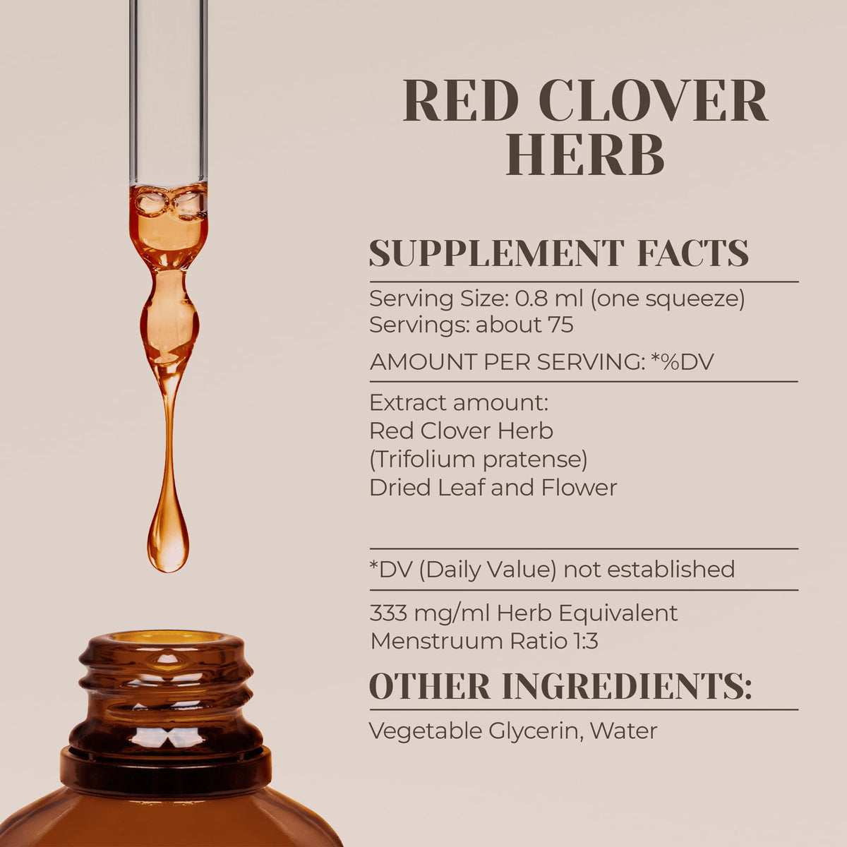Garden Organics Red Clover Herb Alcohol-Free Natural Tincture Extract